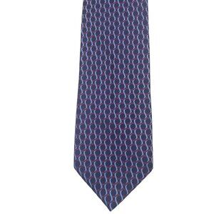 MASSIMO BIZZOCCHI  Mens Necktie Luxury Silk Tie Navy Blue Purple Modern Woven
